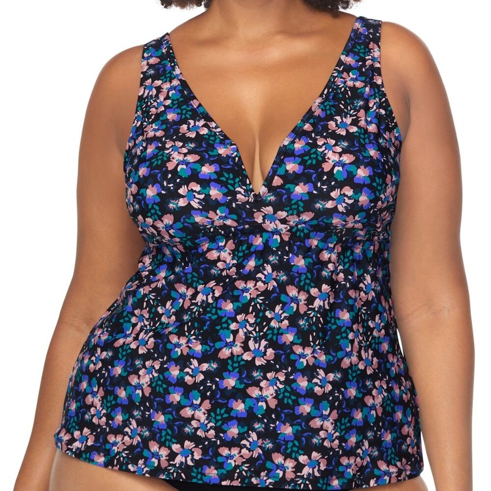 Raisins Curve Trendy Plus Size Tanzania Floral Tankini Top